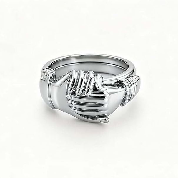 HeartLoom – Clasped Hands Heart Ring for Women