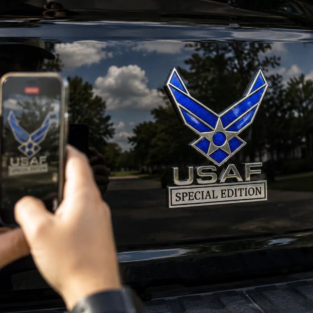 BlueValor – Air Force Metal Car Emblem