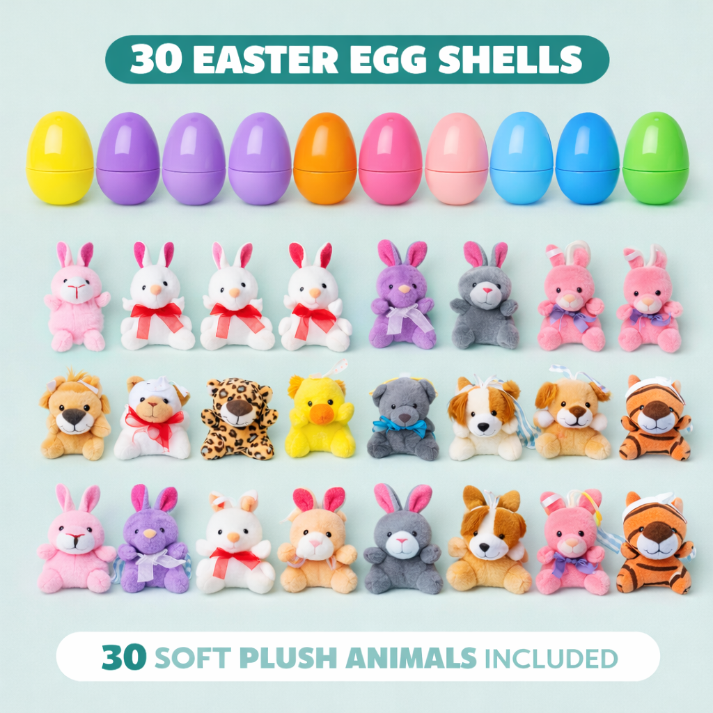BunnyBuddy – Plush Animals Pre-Filled Easter Eggs