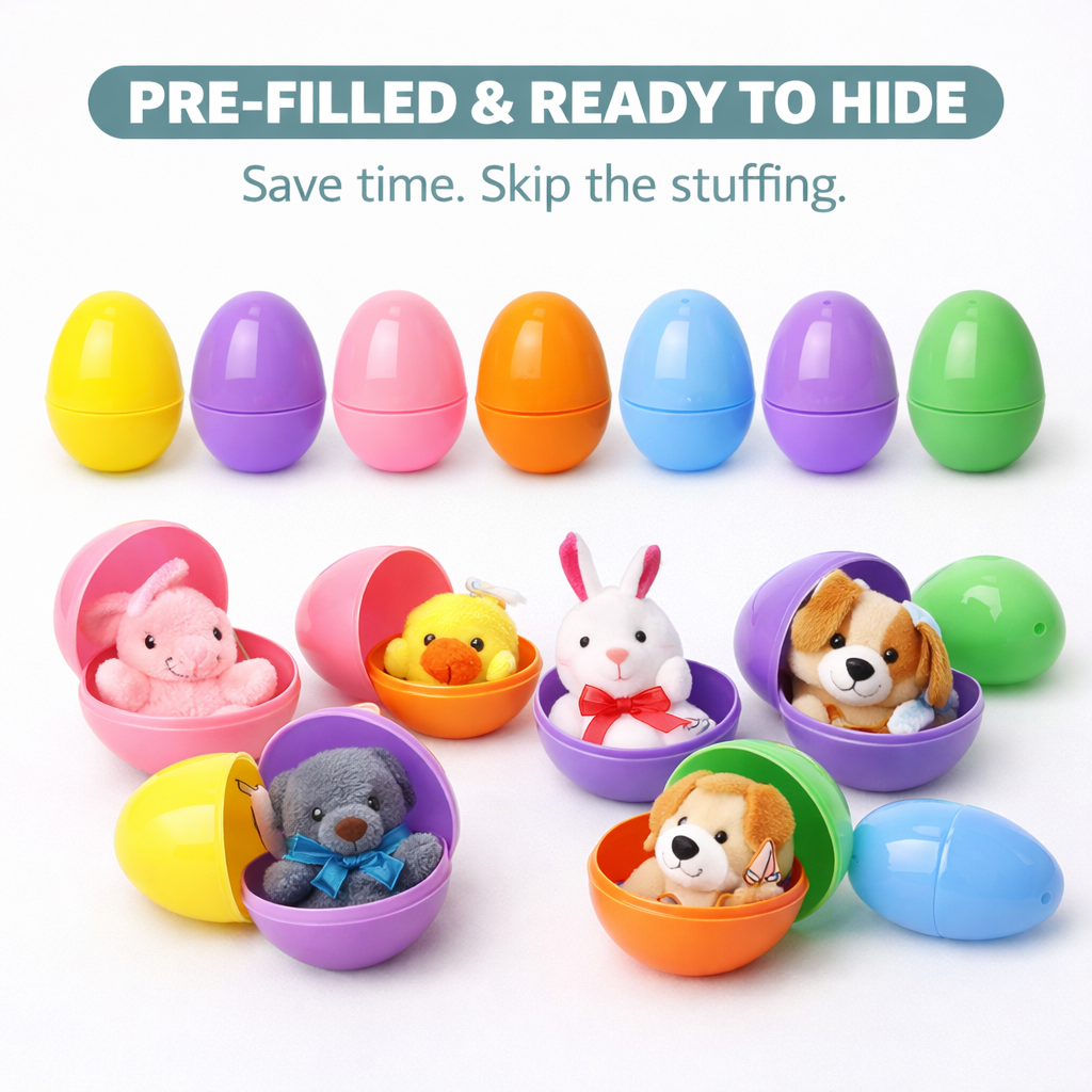 BunnyBuddy – Plush Animals Pre-Filled Easter Eggs