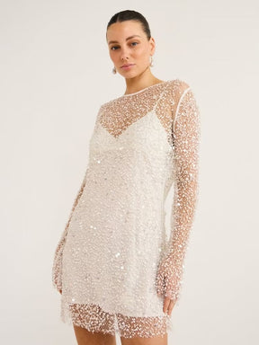 OpalGlow – Luxury Handcrafted Party Dress
