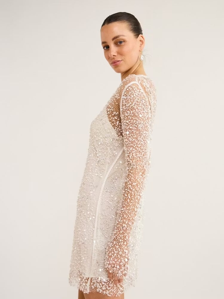 OpalGlow – Luxury Handcrafted Party Dress