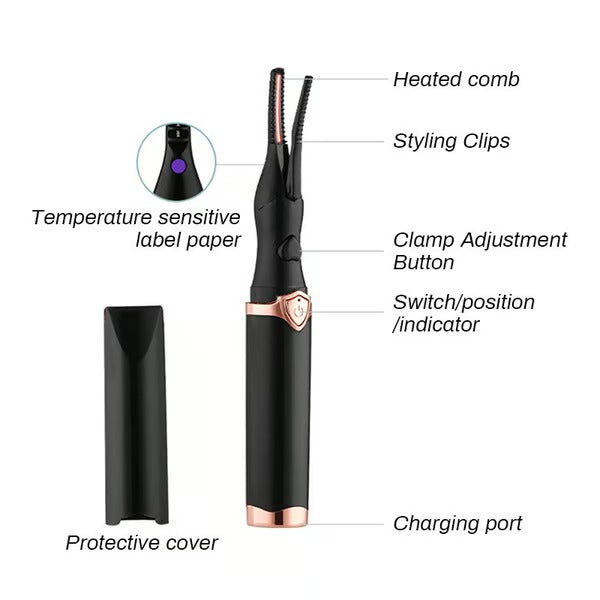 GlamCurl – Heated Eyelash Curler for Lift & Volume (1+1 FREE)