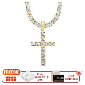 HeavenlyShine – Moissanite Cross Pendant