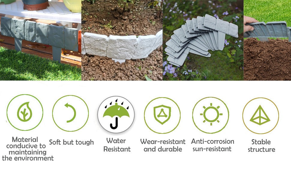 StoneFlex – Imitation Stone Garden Fence Border