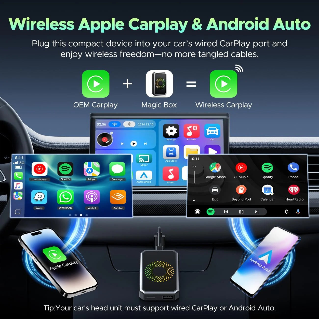 DriveCast Pro – CarPlay & Android Auto Adapter