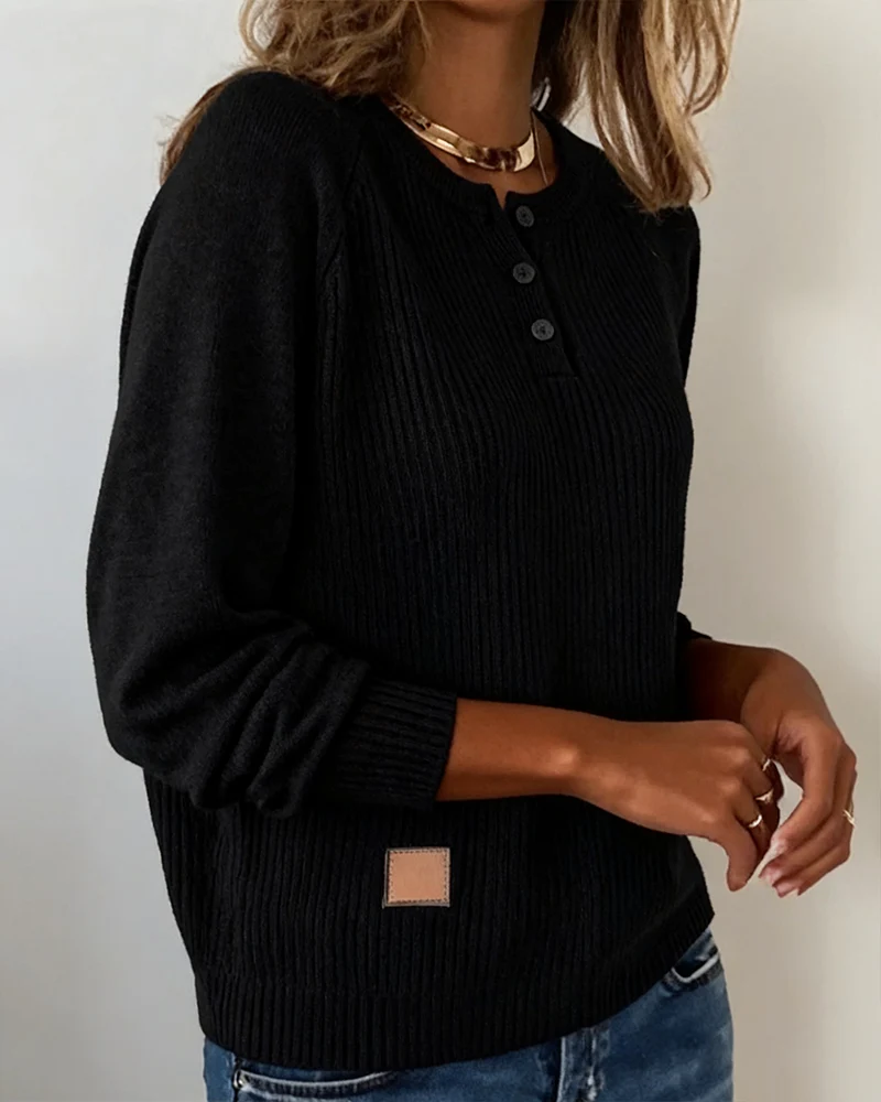 RaglaMode – Stylish Button Sleeve Pullover