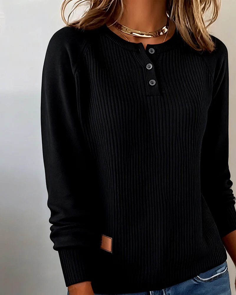 RaglaMode – Stylish Button Sleeve Pullover
