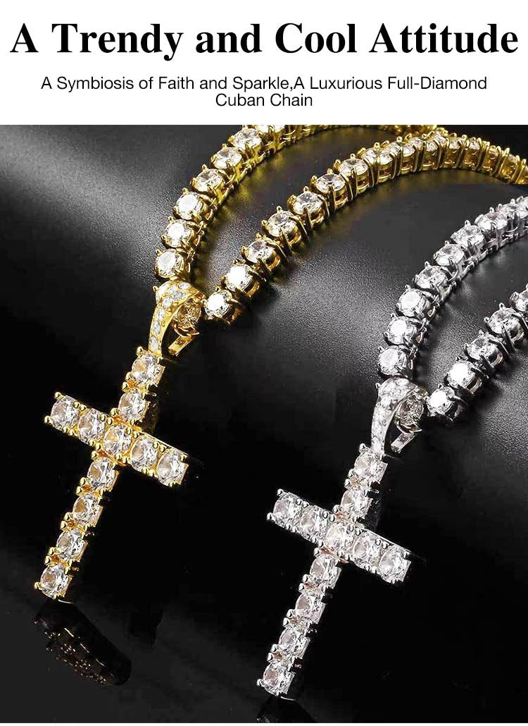 HeavenlyShine – Moissanite Cross Pendant