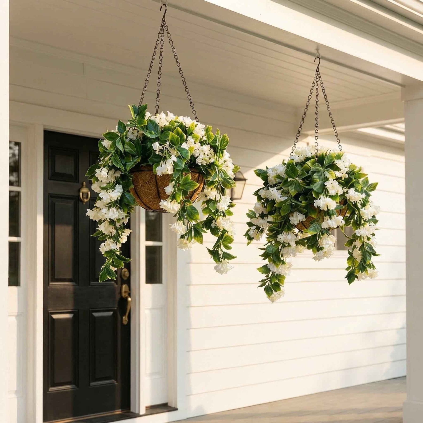 FloraVibe – Faux Crepe Myrtle Floral Hanging Basket