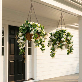 FloraVibe – Faux Crepe Myrtle Floral Hanging Basket