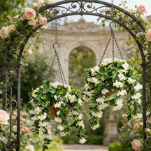 FloraVibe – Faux Crepe Myrtle Floral Hanging Basket