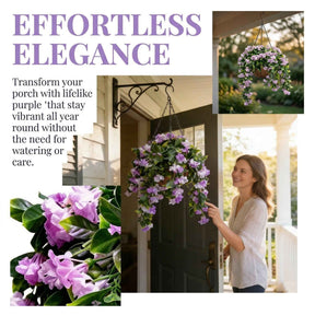 FloraVibe – Faux Crepe Myrtle Floral Hanging Basket