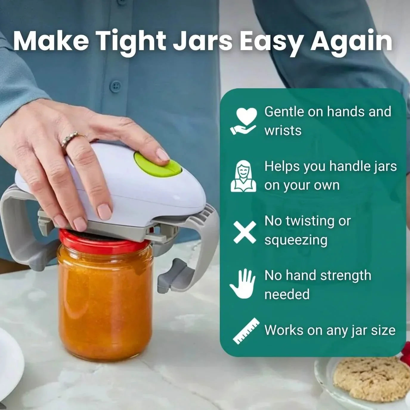 EffortEase – Automatic One-Touch Jar Opening Device