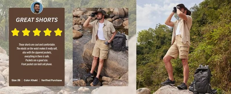 RuggedFlex – Multi-Pocket Cargo Shorts