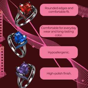 EternaBond – Celtic Dragon & Red Heart Couple Rings Set