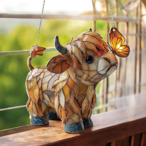 SunMeadow Cow – Glass Style Suncatcher