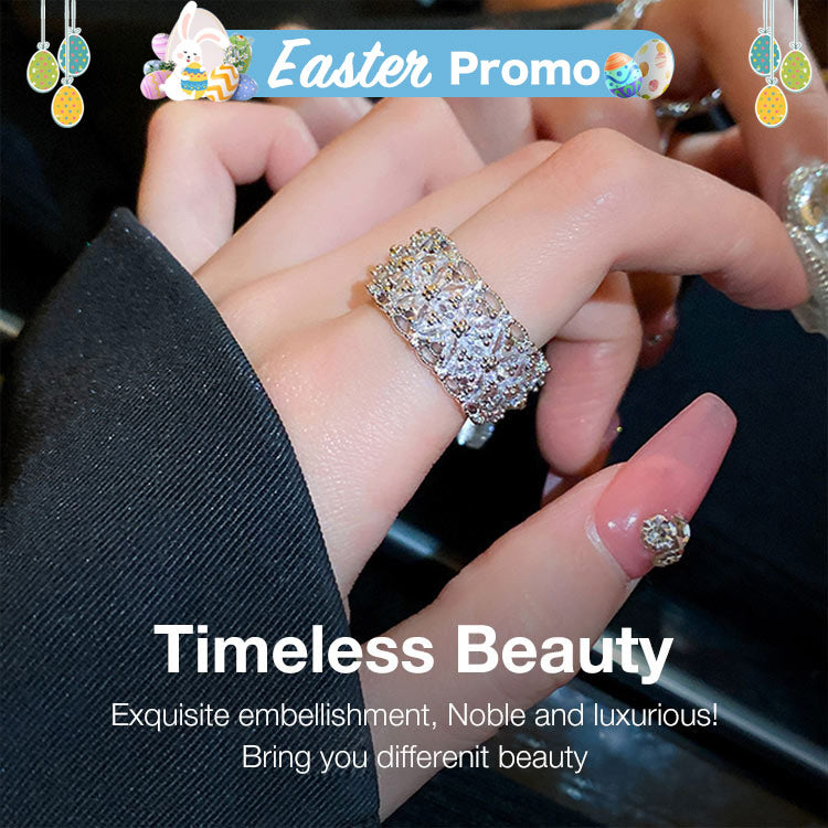 BloomVera – Certified Moissanite Flower Statement Ring