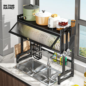 ClearNest – Transparent Kitchen Dishes Rack Cabinet