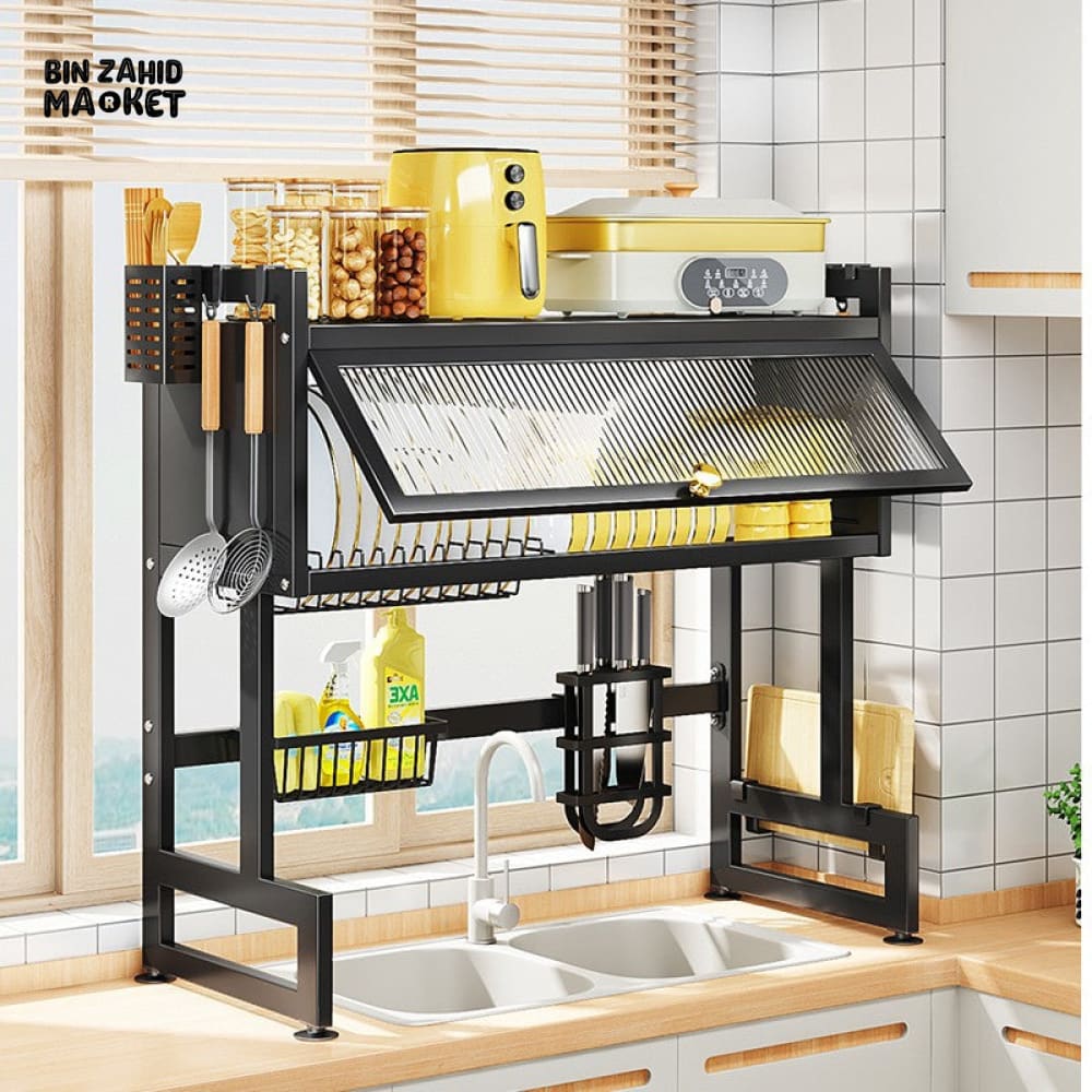 ClearNest – Transparent Kitchen Dishes Rack Cabinet