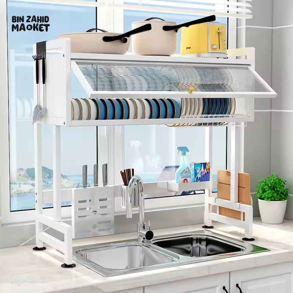ClearNest – Transparent Kitchen Dishes Rack Cabinet