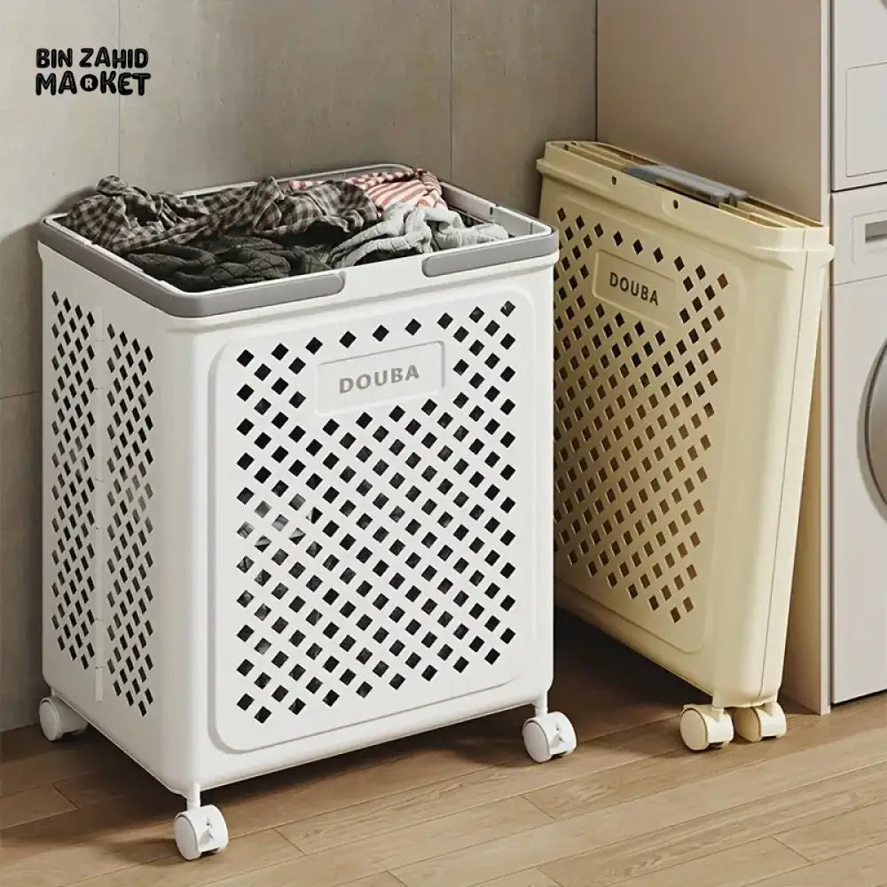 LuxorMove – Foldable Rolling Laundry Basket