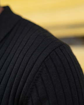 VELLANO™ — Ribbed Knit Zip Polo