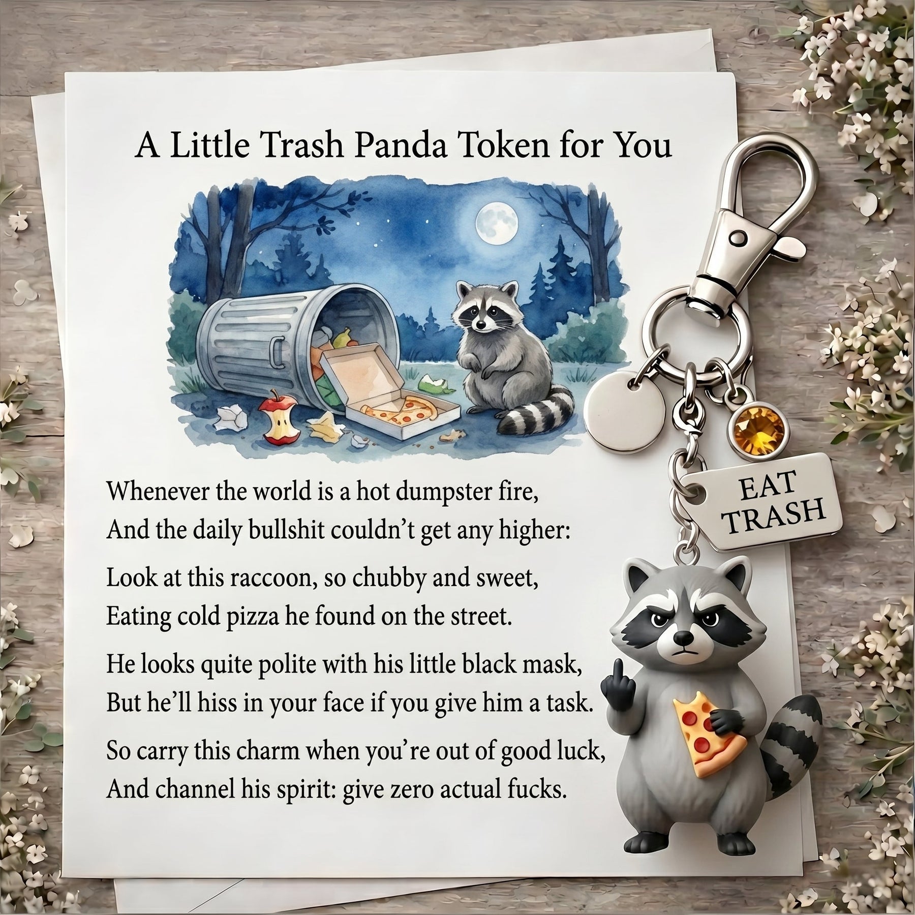 MoodPanda – Funny Trash Panda Keychain