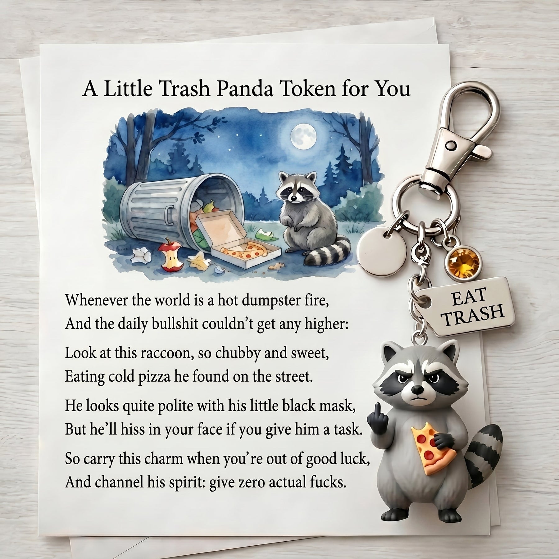MoodPanda – Funny Trash Panda Keychain
