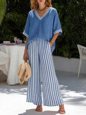 LinenVibe – Casual Linen Cotton Patchwork Outfit