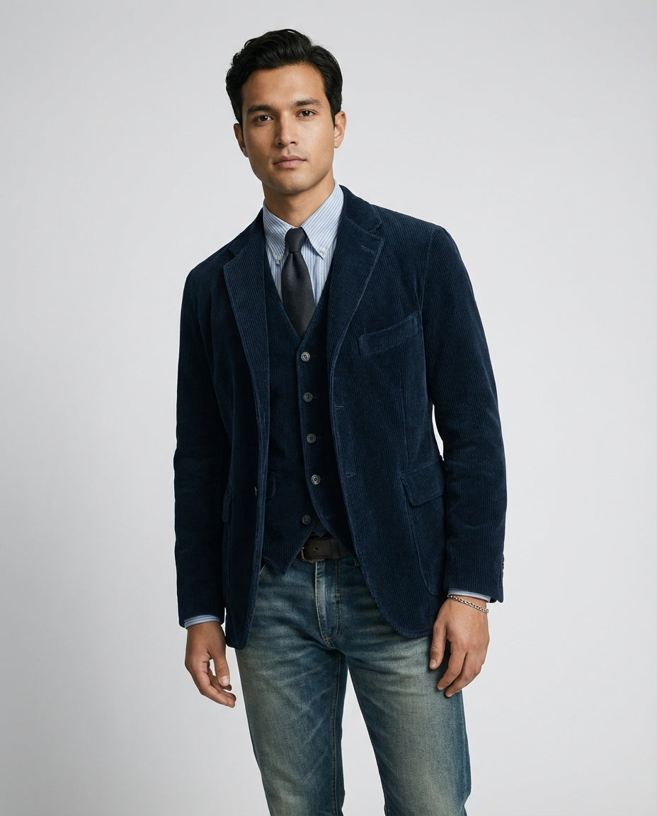 Harrington™ – Vintage Corduroy Blazer & Vest Set