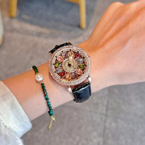 Blush Allure - Red Sunburst Quartz Watch