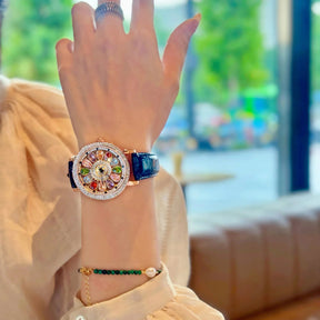 Blush Allure - Red Sunburst Quartz Watch