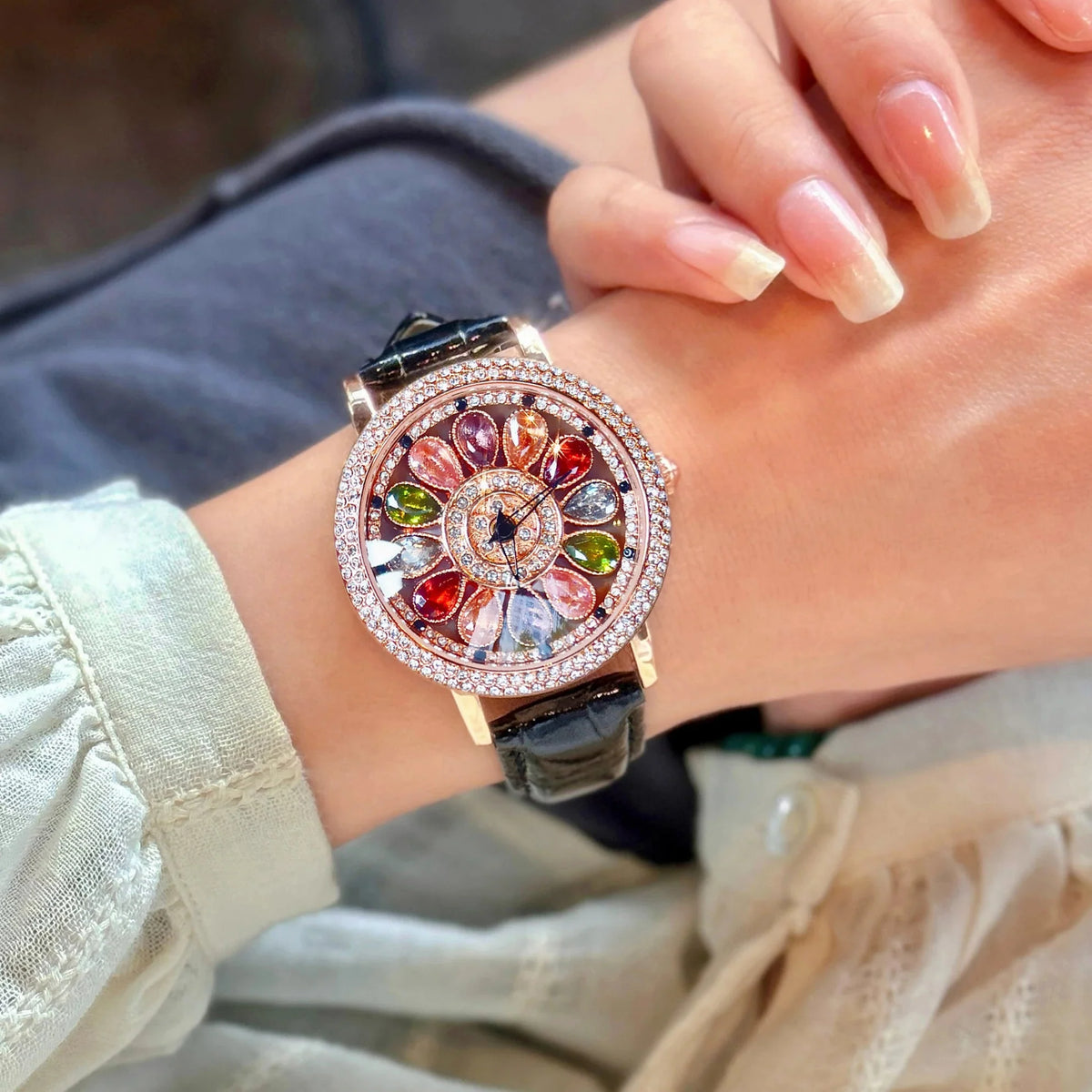 Blush Allure - Red Sunburst Quartz Watch