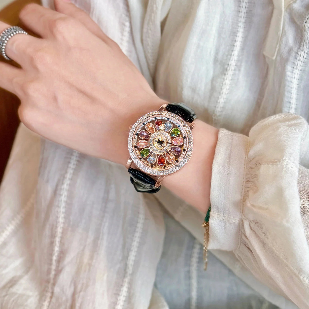 Blush Allure - Red Sunburst Quartz Watch