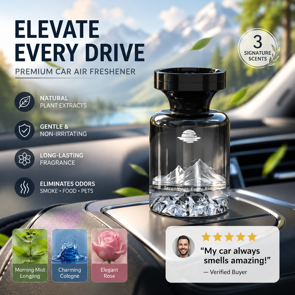 AromaPeak - Luxury Botanical Car Air Freshener
