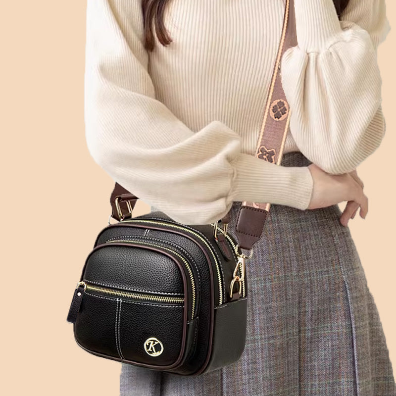 FlexiLuxe – Multi-Compartment PU Leather Handbag