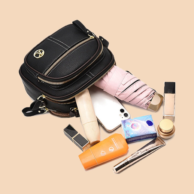FlexiLuxe – Multi-Compartment PU Leather Handbag