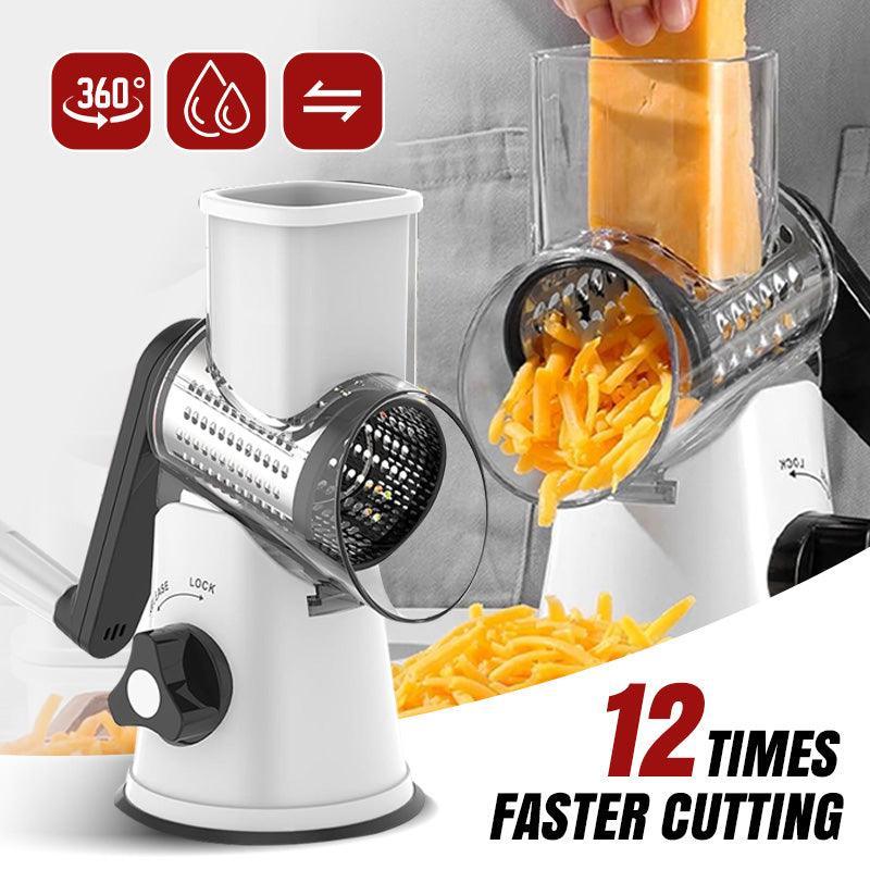 SliceForge – Multifunctional Manual Rotary Grater & Chopper