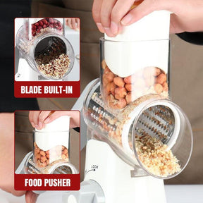 SliceForge – Multifunctional Manual Rotary Grater & Chopper