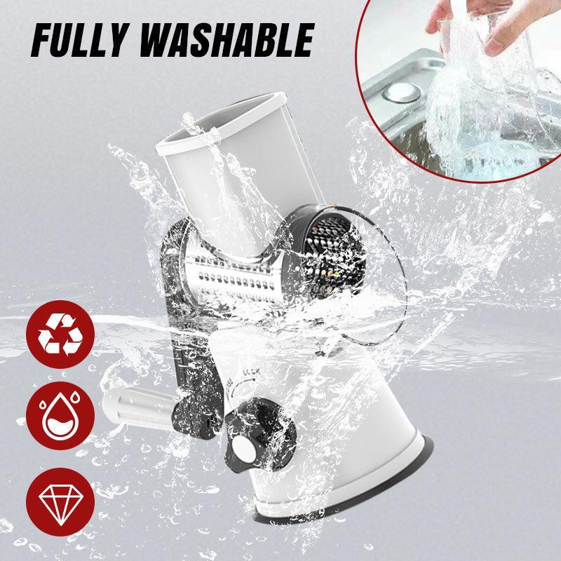 SliceForge – Multifunctional Manual Rotary Grater & Chopper
