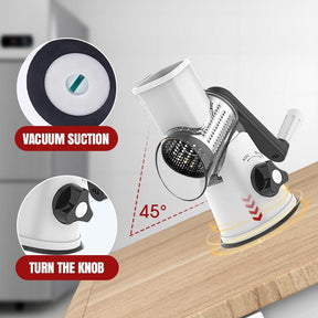 SliceForge – Multifunctional Manual Rotary Grater & Chopper