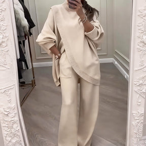 TranquilThreads - Oversized Knit Set – Casual Sophistication