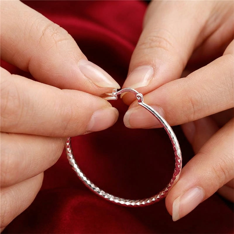 LumiLuxe – Brilliant Diamond Cut Hoop Earrings