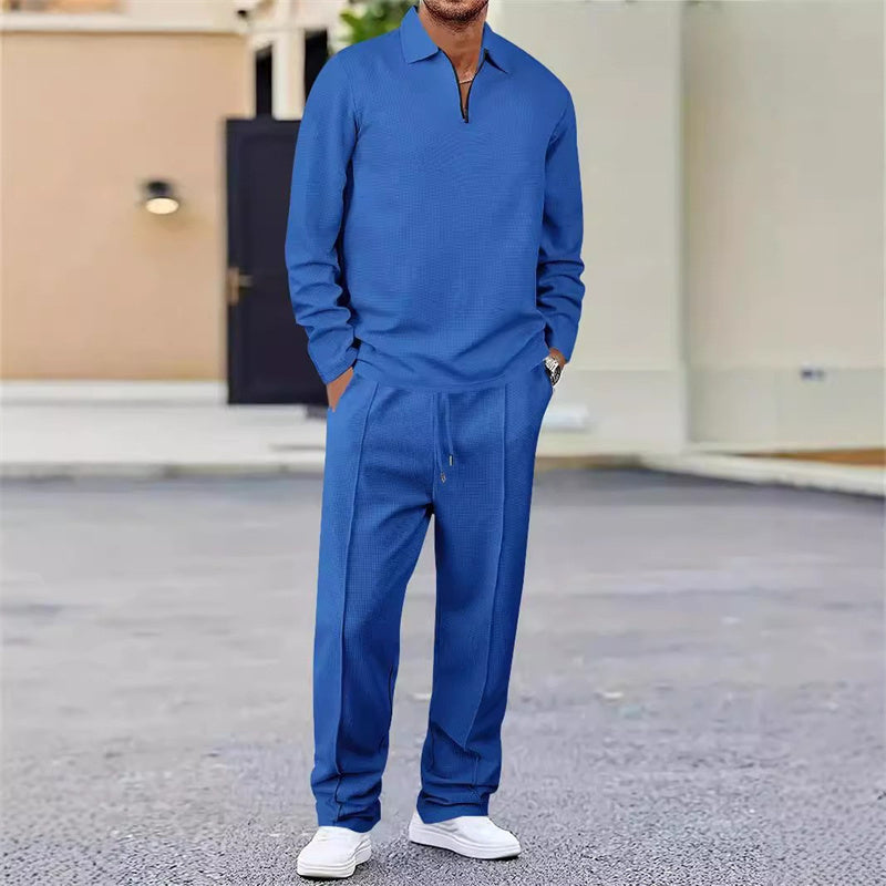 UrbanEase – Breathable Waffle Knit Lounge Set for Men