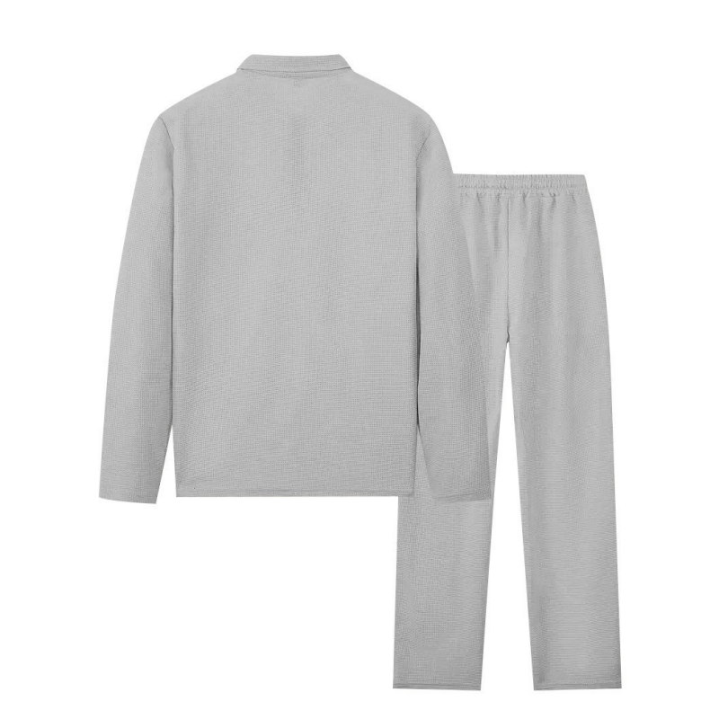 UrbanEase – Breathable Waffle Knit Lounge Set for Men