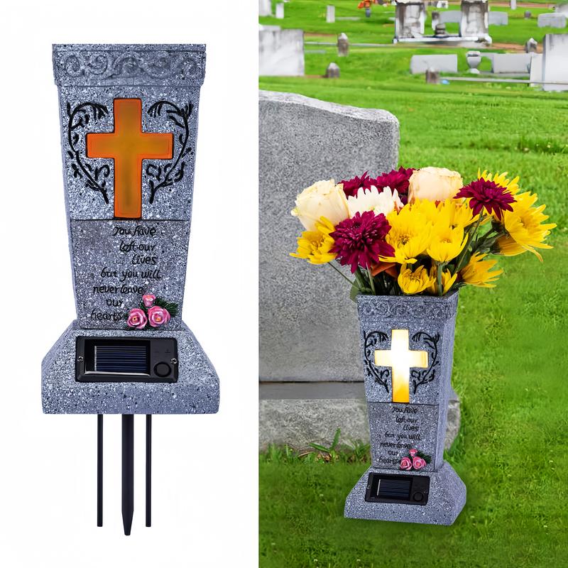 EverGlow -  Memorial Vase Solar Cemetery Flower Holder
