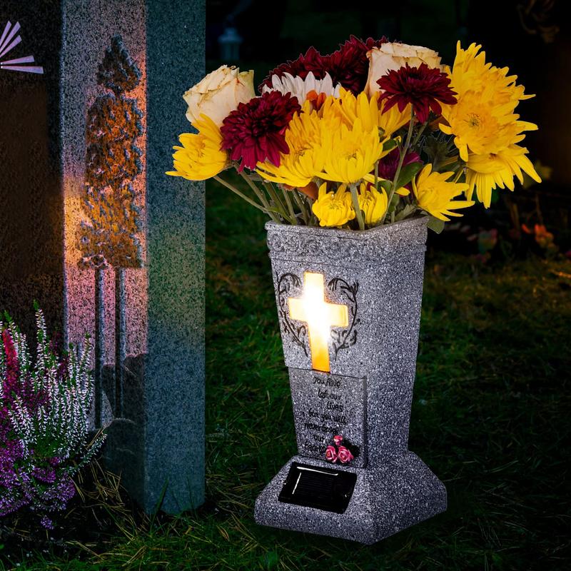 EverGlow -  Memorial Vase Solar Cemetery Flower Holder
