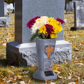 EverGlow -  Memorial Vase Solar Cemetery Flower Holder