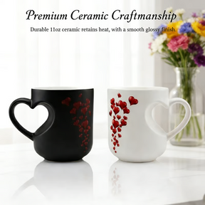 📢📢50% OFF!!!⏰ Color-Changing Ceramic Mug with Heart-Shaped Handle for Valentine's Day 💝✨